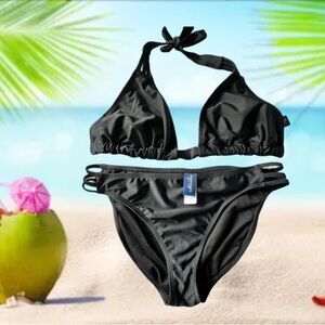 Swimsuits For All 2 Piece String Bikini Top and Bottoms Size 12 DD